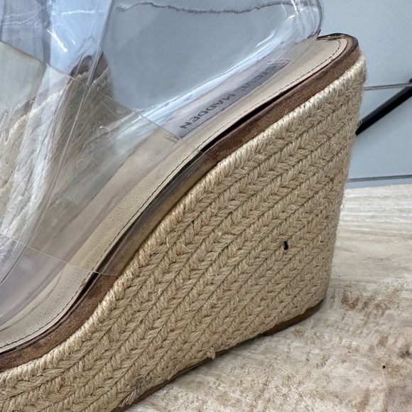 Steve Madden clear Sunrise Wedge Sandals for Women Wrapped Wedge heel formal 9 - Picture 10 of 11